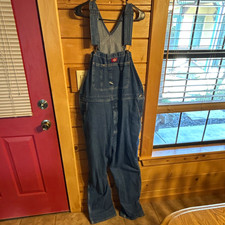 Dickies Men  s Blue Denim Bib Overalls 100 Cotton W38/L32 Construction