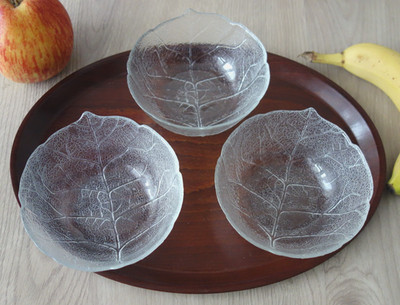 Vintage Luminarc Arcoroc Aspen 3 hohe Schälchen Glas Kompottschale Höhe 5,3 cm