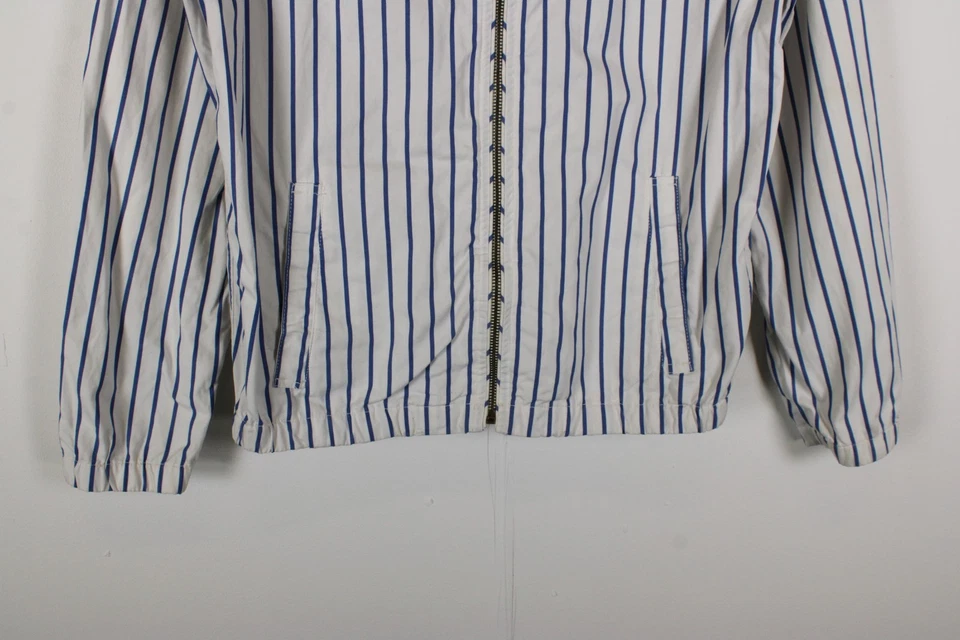 Chaqueta Polo Ralph Lauren Marinero Algodón Rayas Mujer Mediana Blanca Cremallera Completa Foto 3 de 4