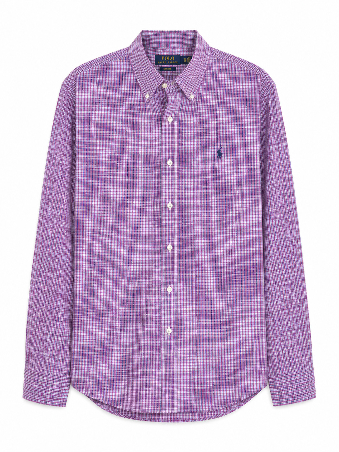 Camicia Polo Ralph Lauren Uomo S Comfort Quadri Blu Viola Bianco Pre Owned