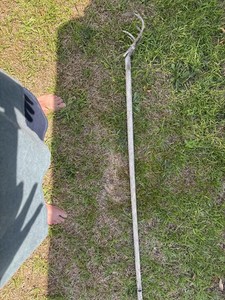 Double Blade Steel Sickle, 60 in Long Handle, 3 in Blade for Reaping Crops