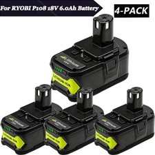 4PACK 6.0Ah For RYOBI P108 18V High Capacity Battery 18Volt Lithium-Ion One Plus