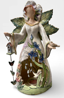 Blue Sky Clayworks Summer Angel / Vintage Tealight Holder Heather Goldminc 2004