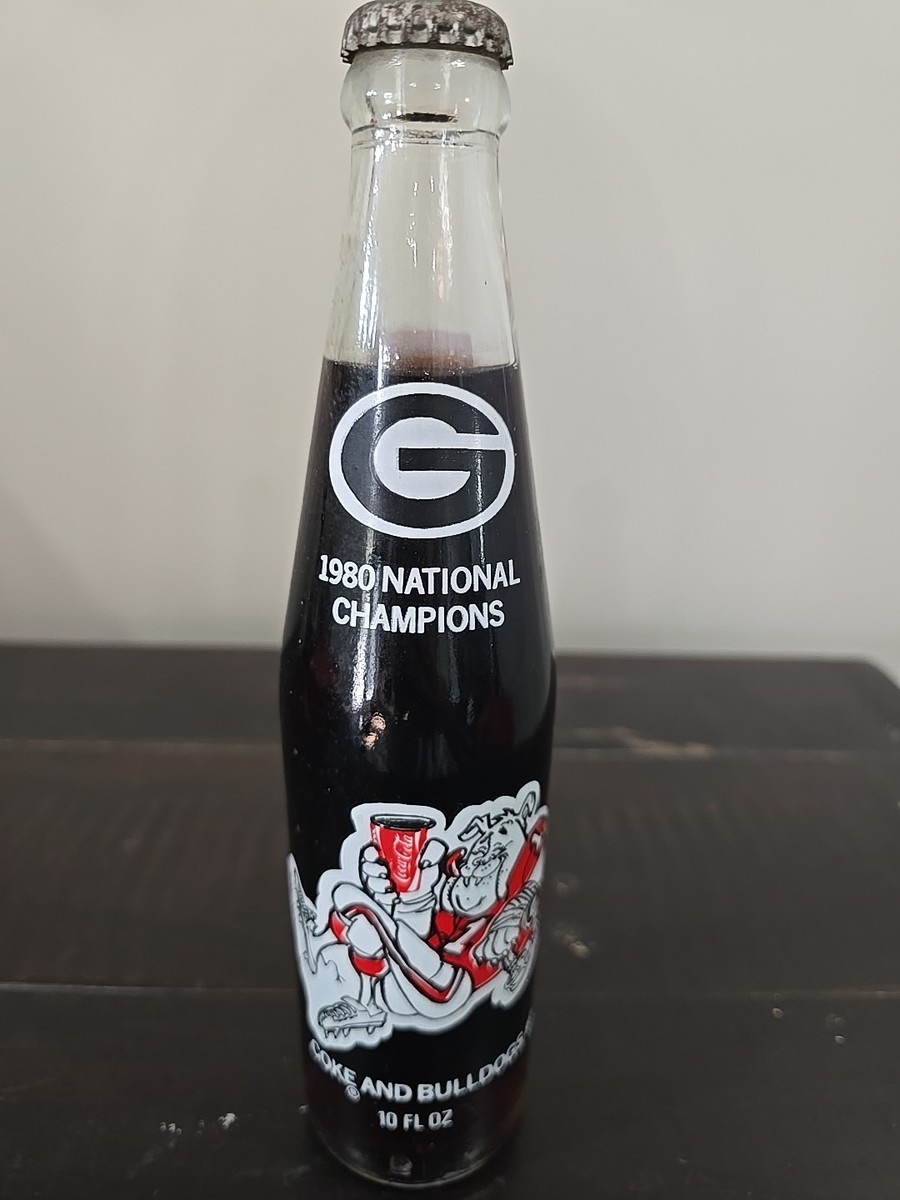 Vintage 1980 UGA Georgia Bulldogs National Champions Coke Bottle