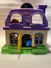 Fisher Price 2008 Little People Happy Sounds Folding Purple Doll House WORKING