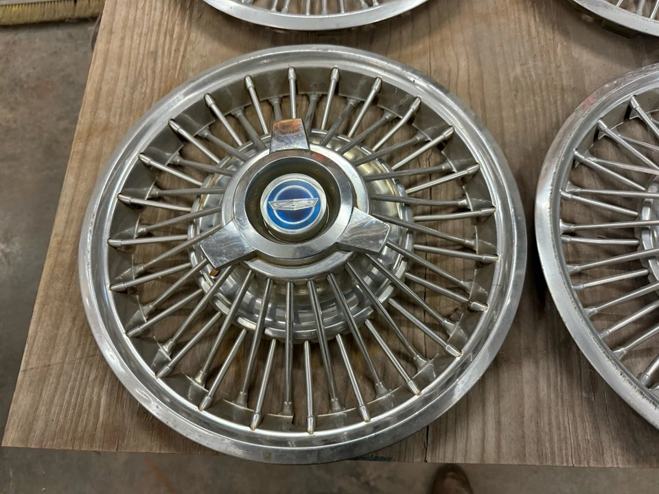 1965 1966 1967 Ford Mustang Fairlane Falcon Mercury 14" Wire Hubcaps Set of 4 - Image 2 of 4