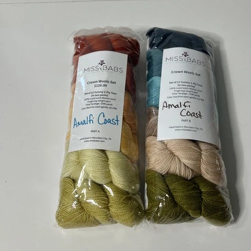 Miss Babs Yarn Crown Wools Set Amalfi SW Merino Wool Fingering Weight (LC12) - product listing photo