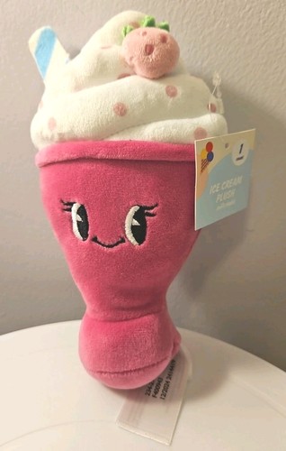 2025 Target Bullseye ERDBEERMILCHSHAKE PLÜSCH NEU MIT ETIKETT 7 Zoll Ice Cream Serie  - Bild 1 von 2