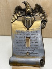 Vintage American Eagle Freedom Thomas Jefferson Brass Single Light Switch Cover