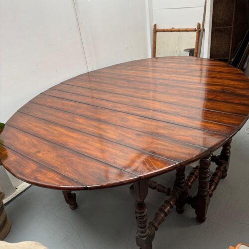 Theodore Alexander Vintage Reclaimed Wood Planked Oval Drop Leaf Dining Table - Picture 14 of 14