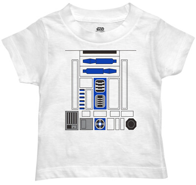 Star Wars I Am R2-D2 Cosplay Toddler Boys White T-shirt New