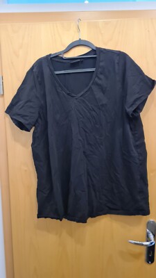 Zizzi T-Shirt basic schwarz L mit V-Ausschnitt wie Gr. 50