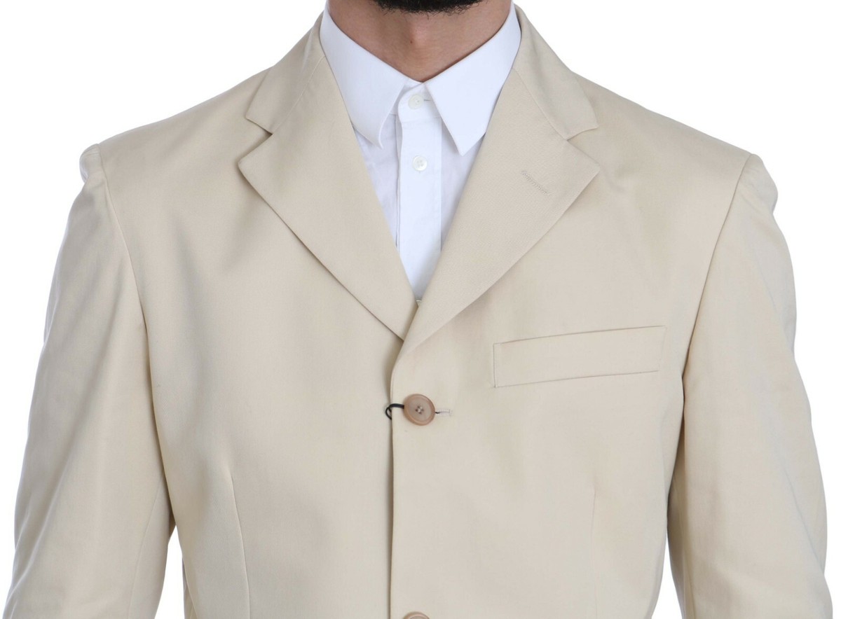 ROMEO GIGLI ロメオジリ　スリーピース ROMEO GIGLI Suit Two Piece 3 Button Beige Cotton Solid EU46