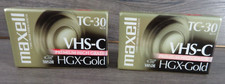 2 New Maxell Factory Sealed VHS-C TC-30 HGX-Gold Premium High Grade Video Tapes