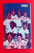 1985 NEW YORK YANKEES ~ MLB Baseball Tri-fold Schedule ~ Bud Light Back