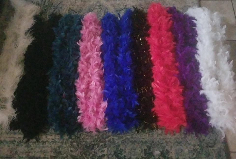 Feather Boa Pretty Elegant Long Flapper Showgirl Party Hollywood Costume 9 piece - Image 3 of 4