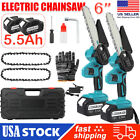 6 in Mini Handheld Electric Chainsaw Cordless Chain Saw Wood Cutter Rechargeable