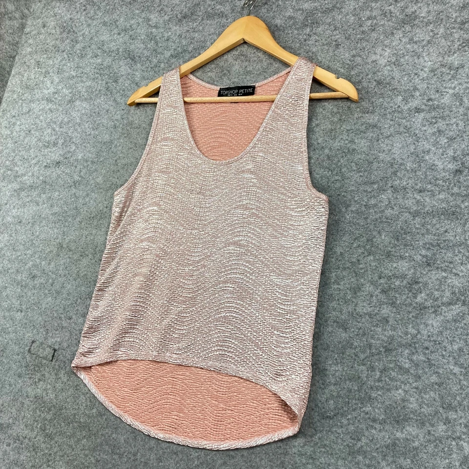 Camiseta sin mangas Topshop para mujer talla 4 rosa champán 36715 Foto 2 de 4