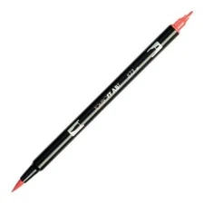 Tombow Dual End Brush & Fine Pen Coral Pink 873 Arts Crafts Write Office School