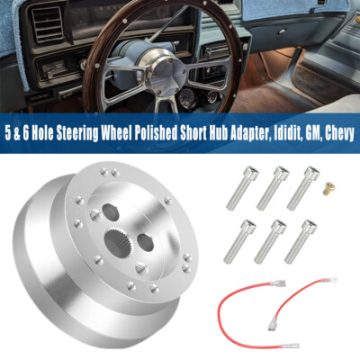 5 & 6 Loch Lenkrad poliert kurze Nabe Adapter, Ididit, GM, Chevy