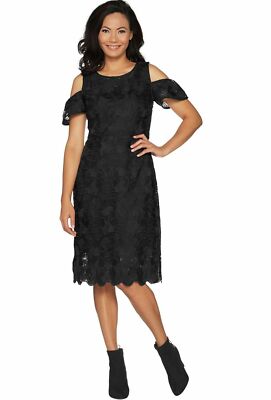 isaac mizrahi black lace dress Isaac Mizrahi Live! Women Special Edition Lace Sheath Dress 8 Black A297952