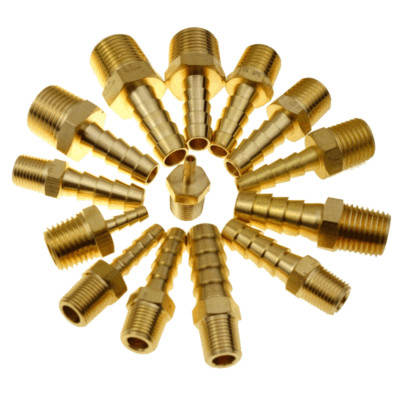 MESSING 1/8''x27NPT POSTSCHLAUCH ENDGELENK ADAPTER KUPPLUNG ARMATUR WIDERHAKEN SANITÄR