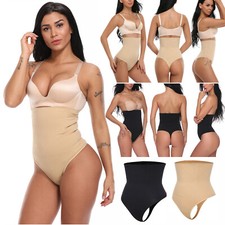 Women High Waist Body Shaper Briefs Firm Tummy Control Thong Shapewear