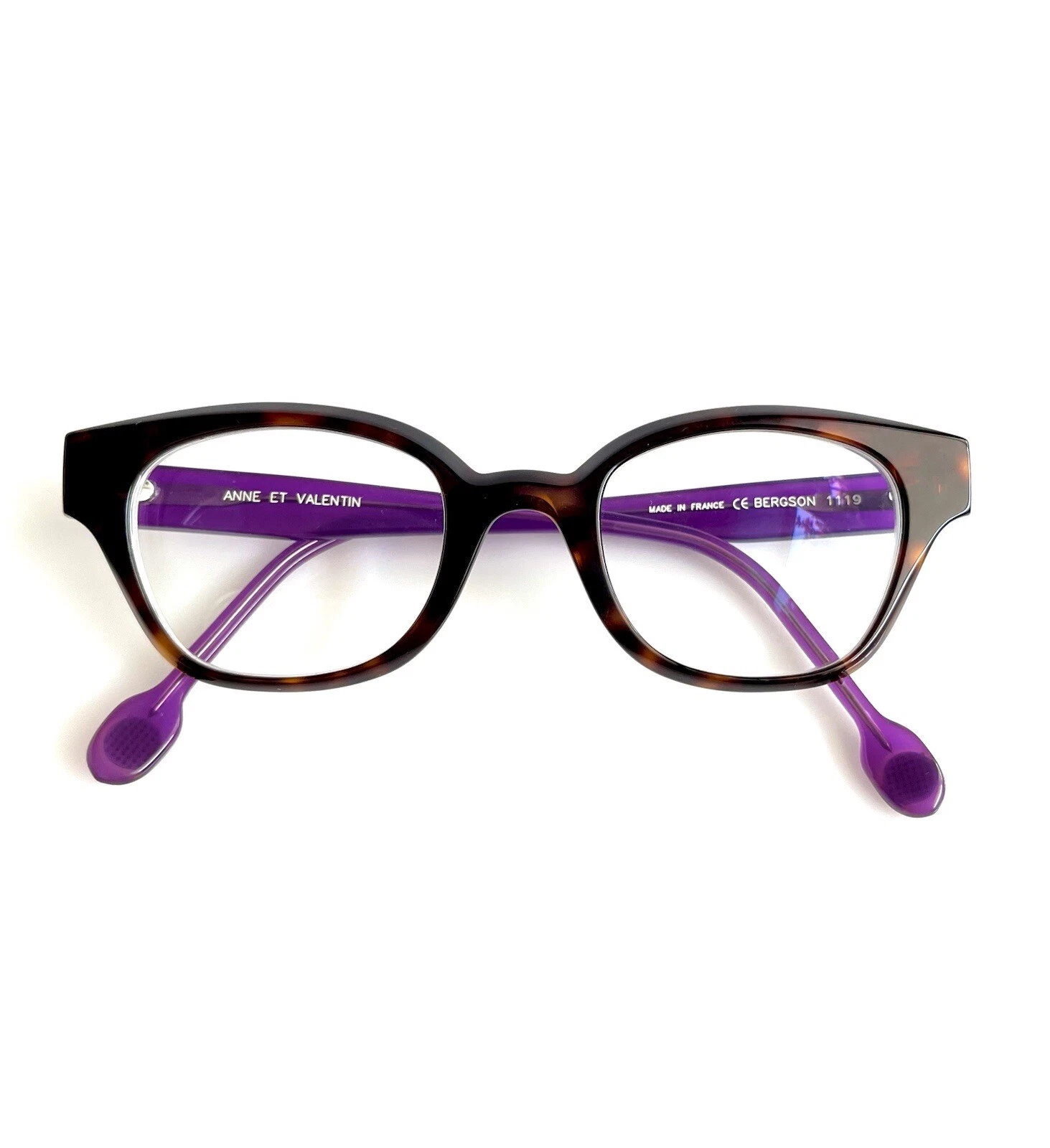 Anne Et Valentin ❖ Bergson Women’s Eyeglass Frame Tortoise Purple Made in France