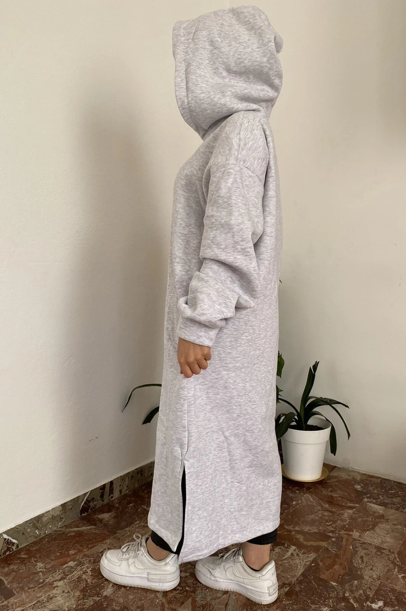 Felpa Coperta Con Cappuccio In Flanella, Oversize Unisex, Calda E Morbida, Con Tasca, Taglia Unica, Grigio - 5