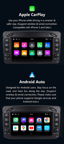 Autoradio CarPlay für Mercedes Benz C/CLK/G Klasse W203 W209 W639 W463 Navi +BT - Bild 4 von 14