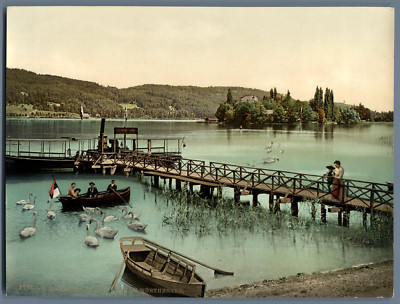 Photochromie Vintage Café Dans L'Oetztal - Tirage Original Circa 1897 Format 17x22cm