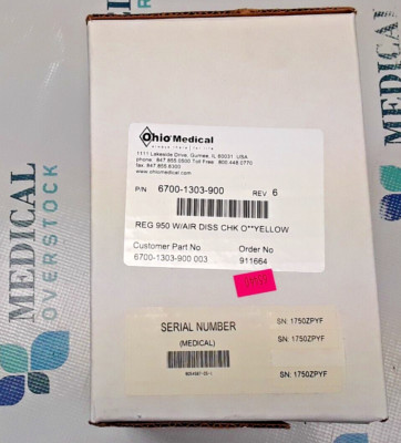 6700-1303-900 - PRESET AIR REGULATOR, YOKE X DISS, 50 PSI, AIR - SEALED - NEW