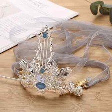 Chinese Bridal Ancient Hanfu Hairpin Hair Crown Beaded Crane Hair Bun Headwear