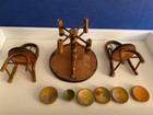 Mid-Late 19th C. DOLL HOUSE/DOLL FURNITURE+ Rare early TREENWARE PLATES/BOWLS — photo 7