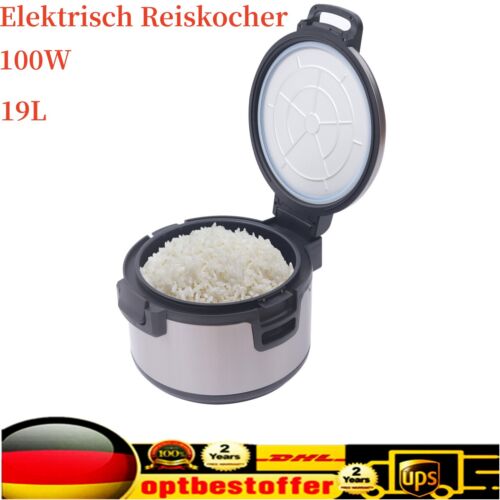19L Reiswärmer Elektrisch Reiskocher Küche Reis Kochtopf mit Reislöffel 100W - Bild 1 von 13
