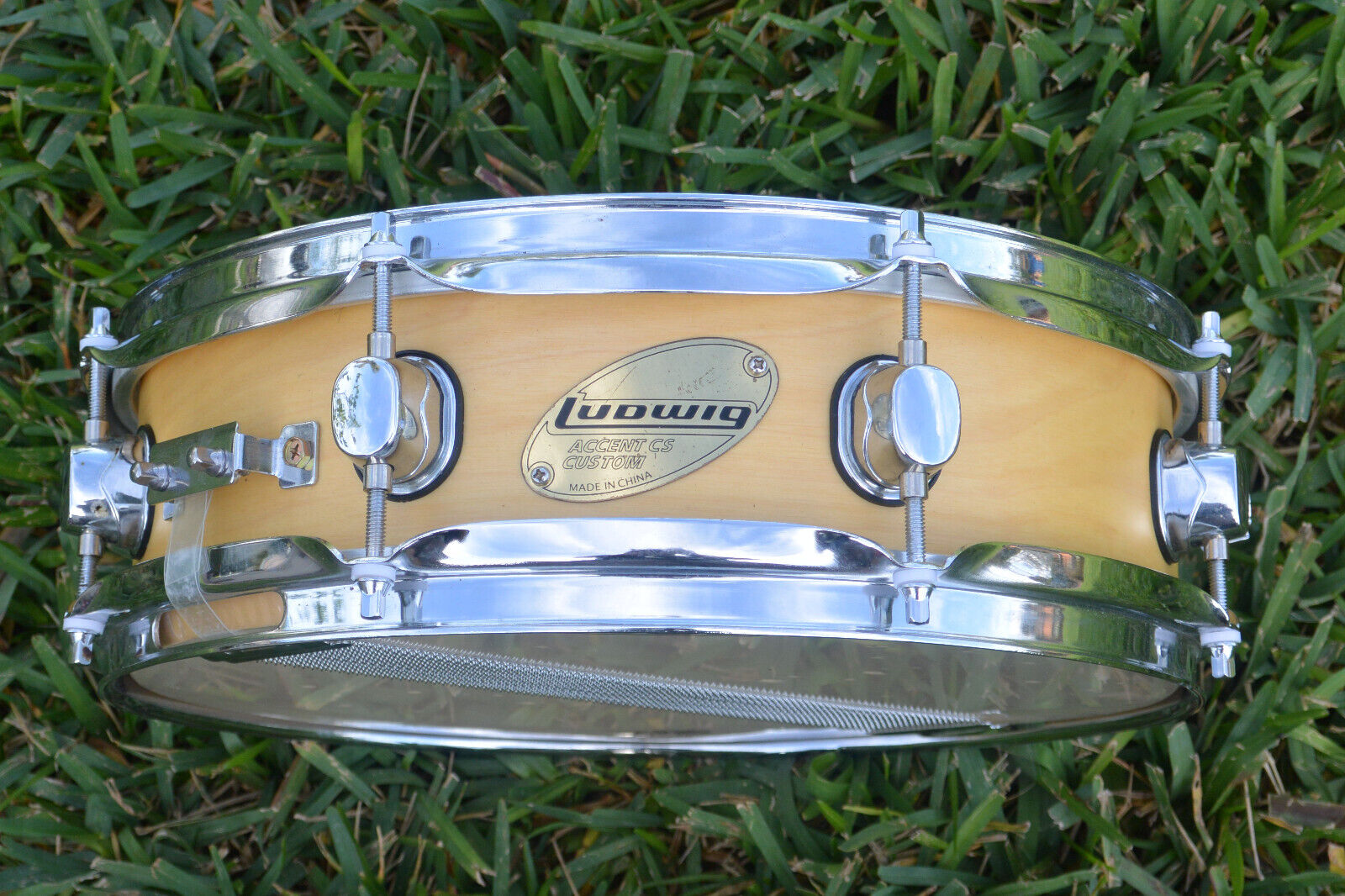 LUDWIG 13" NATURAL LACQUER PICCOLO or BOP SNARE DRUM for YOUR DRUM SET! LOT i339