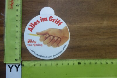 Alter Aufkleber Malen Buntstifte Bleistifte TIKKY ROTRING Spruch Alles im Griff