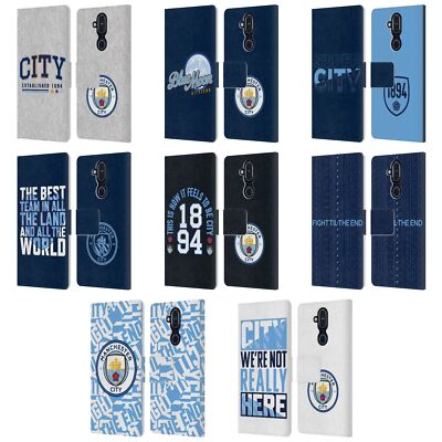 OFFICIAL MANCHESTER CITY MAN CITY FC GRAPHICS LEATHER BOOK CASE FOR NOKIA PHONES