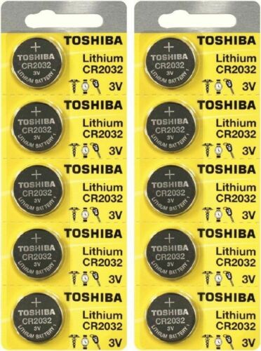 10 x Nuevo Original Toshiba CR2032 CR 2032 3V BATERÍA LITIO BR2032 DL2032 Control remoto - Imagen 1 de 2