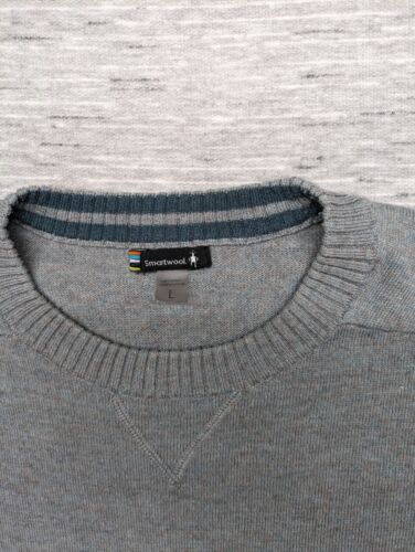 SmartWool Sparwood Crew Sweater Mens Large Gray Merino Wool Blend Pullover * - Picture 3 of 10