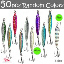 50pcs Fish WOW!® Trolling 1.5oz Mega Live Metal Jig hard Bait Random Mix Colors