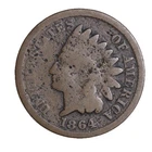 1864 BRONZE FULL DATE Indian Head Cent Penny CULL / AG / HOLE FILLER