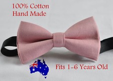 Boy Kids Baby Dusky Dusty Rose Pink Blush Pink Bow Tie Wedding 1-6 Years Old
