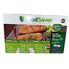 FOODSAVER Special Value Vacuum Seal Combo Pack 3 Rolls, 36 Qt, easy peel rolls