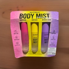 Nutrius Body Mist 4 Fluid Ounce - Pack of 3 - Coco , Berry,  Botanical Bliss