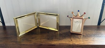 Double Picture Frame & Ashleigh Manor Crown-Shaped Metal Photo Frame Set