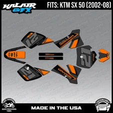 Graphics Kit for KTM 50SX (2002-2008) MINI ADVENTURE PRO SR JR OG Crew-Orng shft