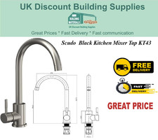 Scudo Brushed Stainless Steel Kitchen Mixer Tap KT42