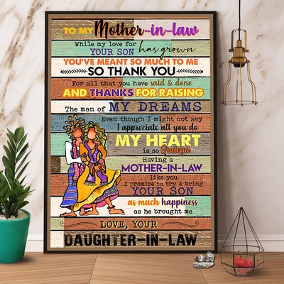 To My Mother-In-Law You'Ve Meant So Much To Me Paper Poster No Frame Matte Wa...