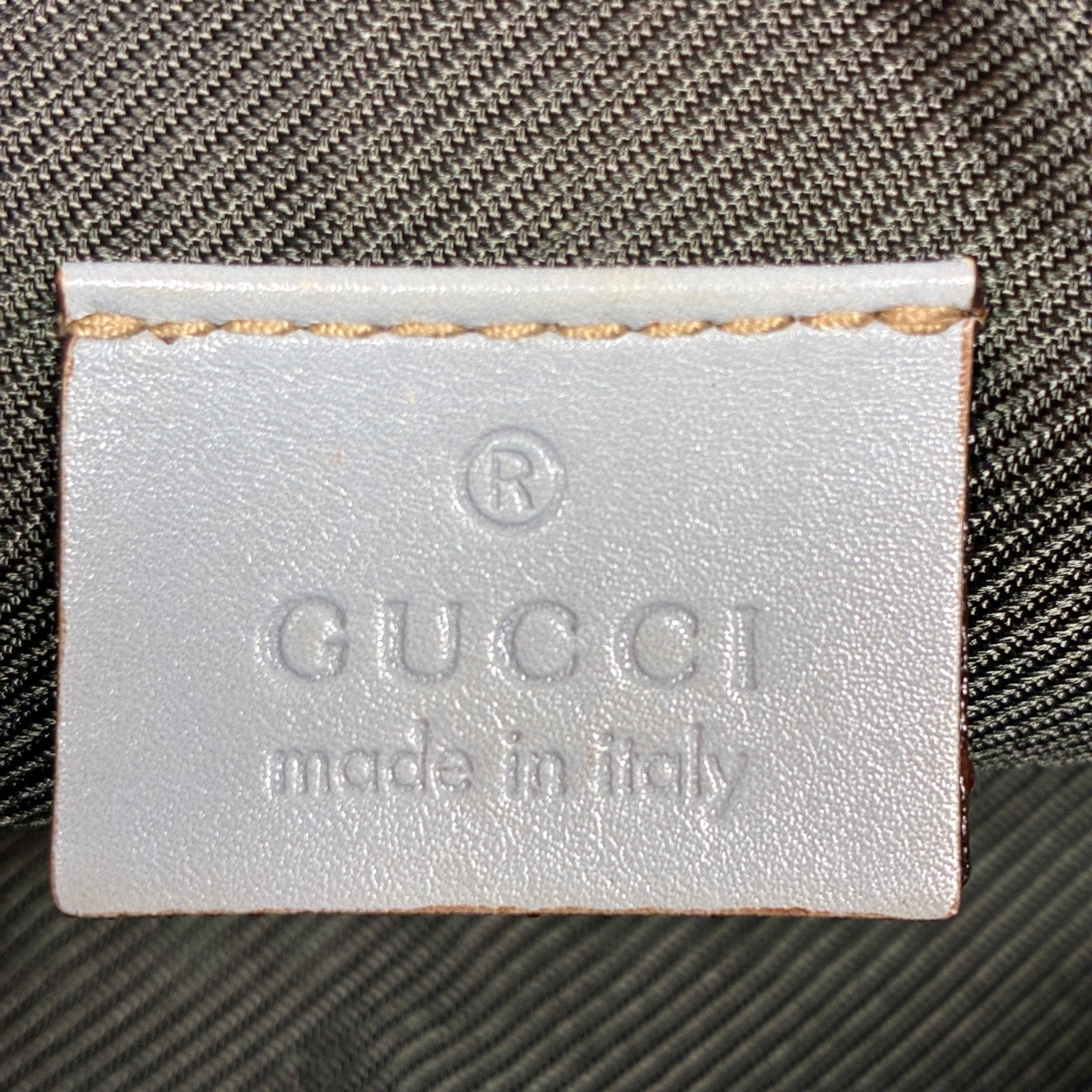 GUCCI Guccissima Cosmetic Pouch Leather Blue Italy -Pre loved thumbnail 19